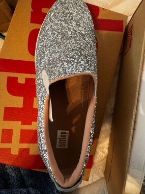 Fitflop Silver Glitter Slip-On with Tan and Glitter